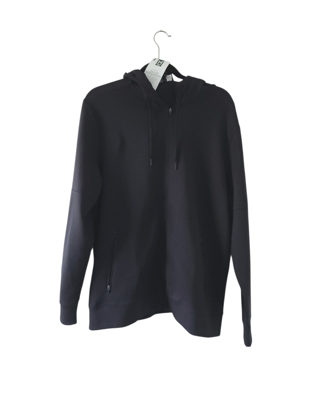 NEW Men's Black Full-Zip Active Hoodie Hooded Sweater Large Member's Mark